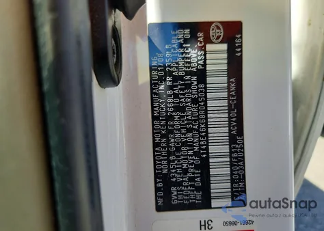 2008 Toyota Camry Le from USA, damaged, VIN 4T4BE46K68R045038